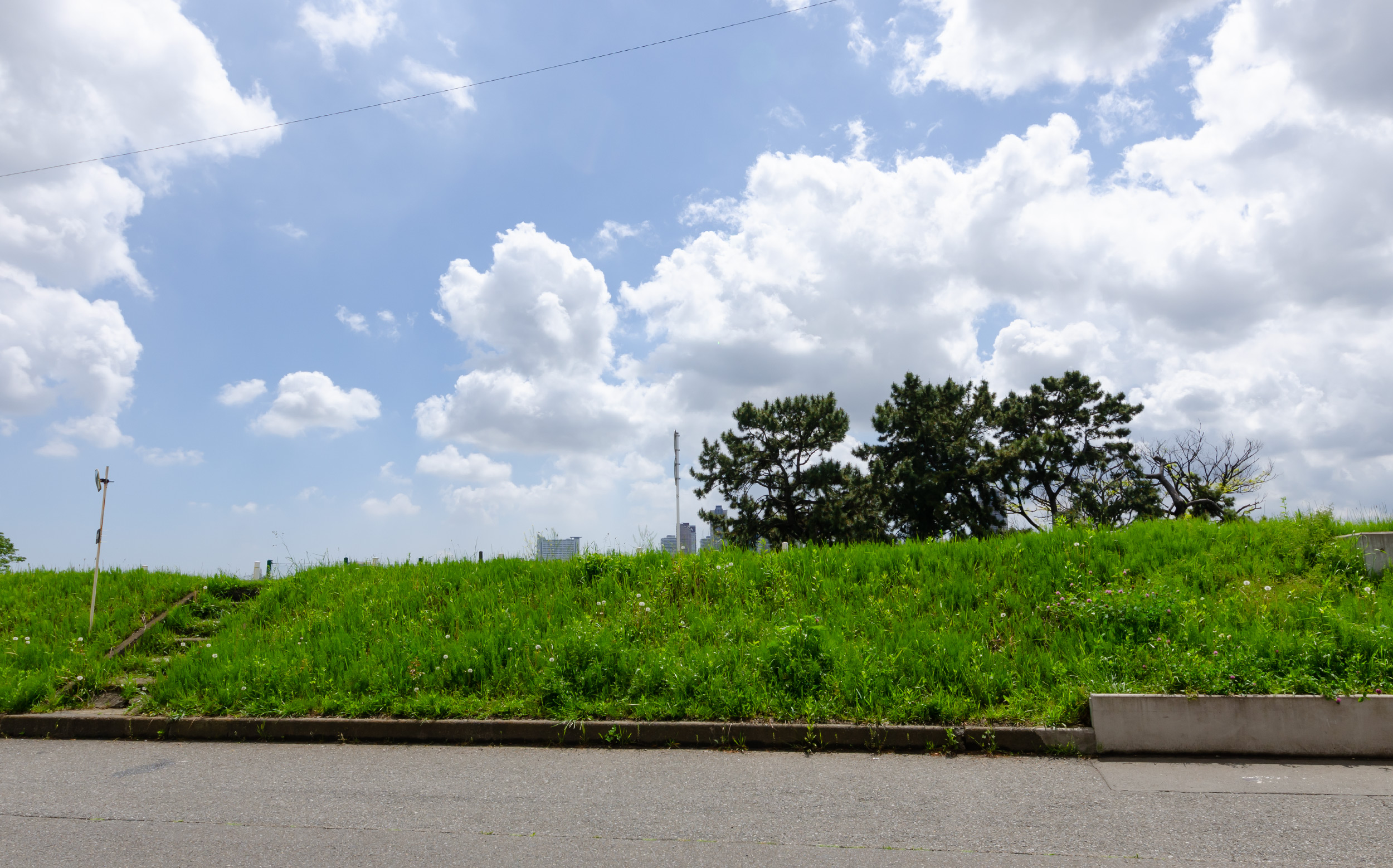 東京都大田区田園調布：グランド小池商店から見る多摩川の風景