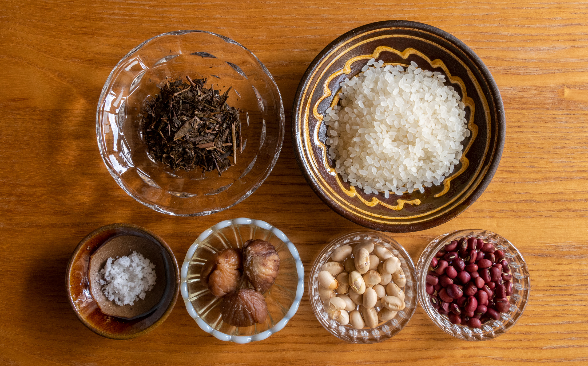 おでんの茶飯の作り方：奈良茶飯の材料
