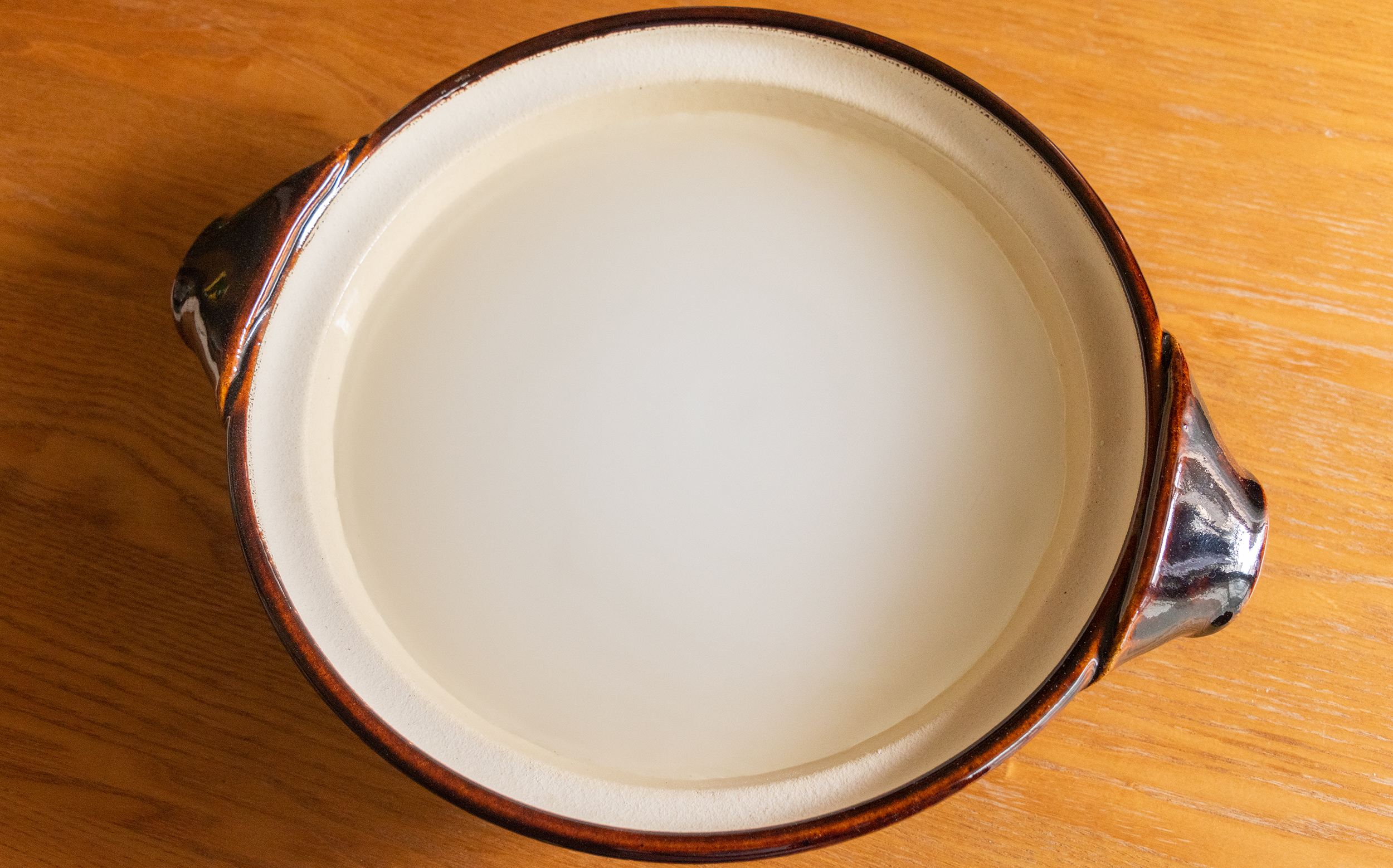 三重県伊賀：やまほん陶房の土鍋九寸飴釉の目止め
